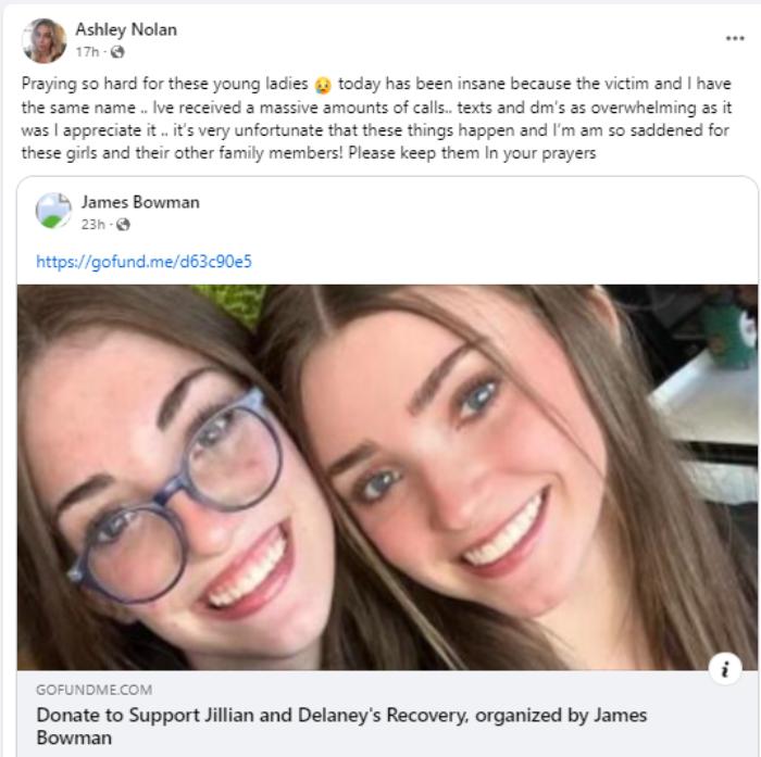 GoFundMe Started for Injured Daughters of Ashley Nolan, Indianapolis ...