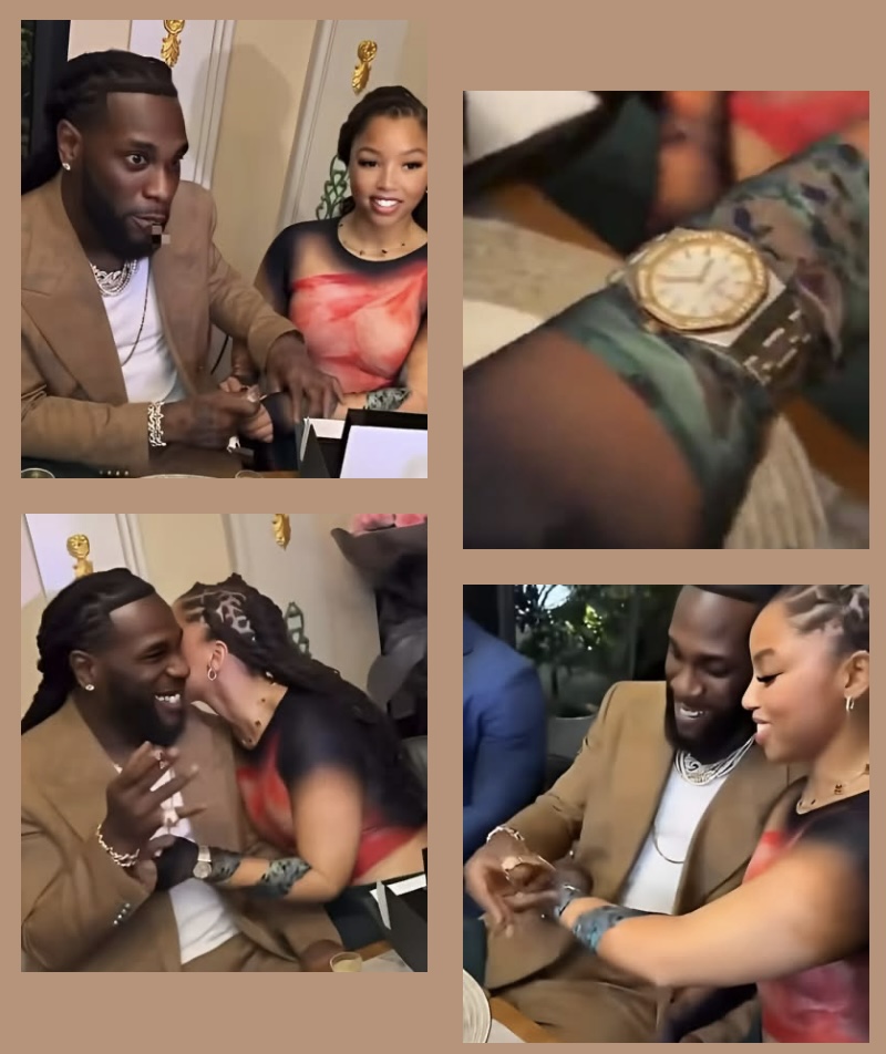 ‘Love Is In The Air’ – Burna Boy And Chloe Bailey Share A Kiss In Public